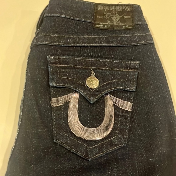 True Religion Billy Seat Boot Cut Mid Rise Jeans Size 28 - Picture 11 of 16